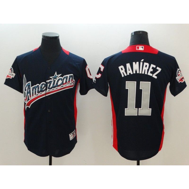 Cheap Jose Ramirez Indians Jersey From China Navy 2018 All star #11