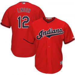 Cheap Francisco Lindor Indians Jersey From China Red Game #12