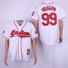 Cheap Ricky Vaughn Indians Jersey From China White throwback #99