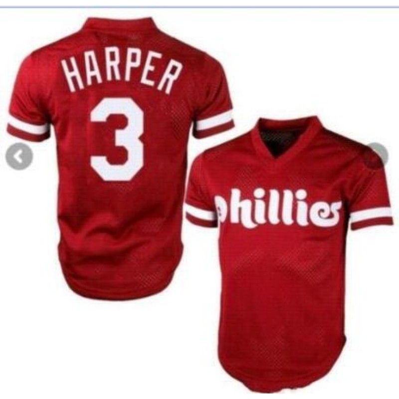 Cheap Bryce Harper Phillies Jersey From China Red throwback #3