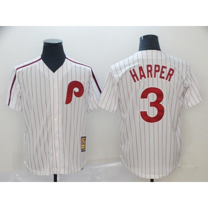 Cheap Bryce Harper Phillies Jersey From China White throwback #3