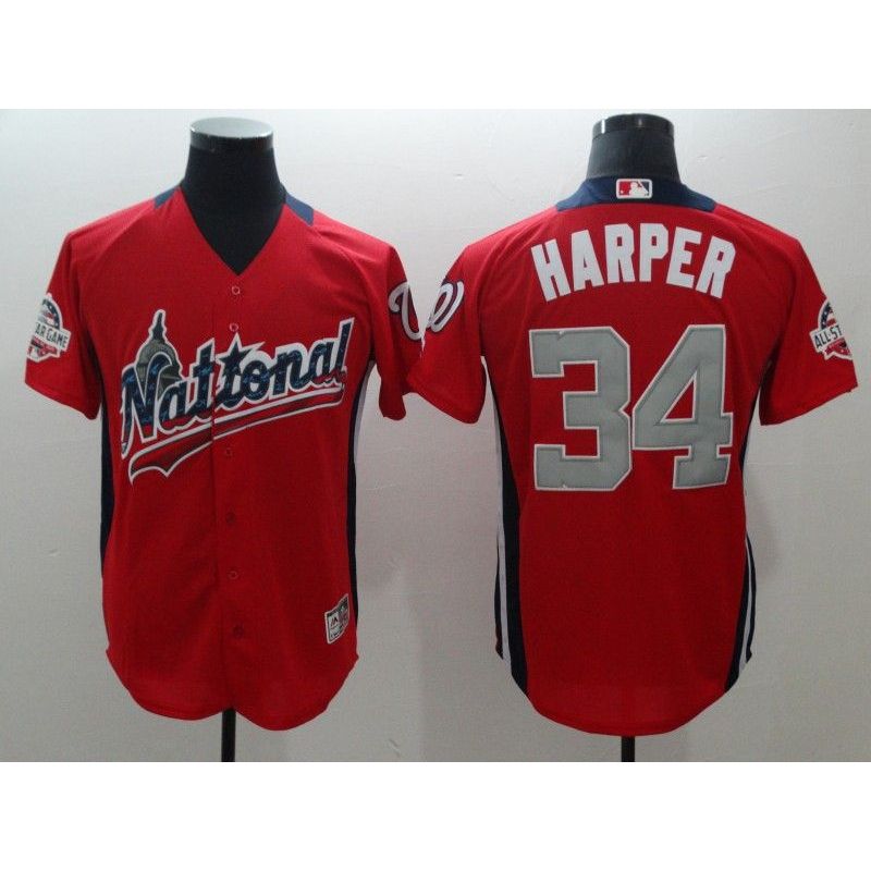 Cheap Bryce Harper Nationals Jersey From China Red 2018 All Star #34