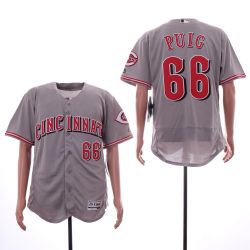 Cheap Yasiel Puig Reds Jersey From China Grey Flexbase #66