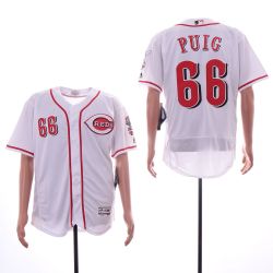 Cheap Yasiel Puig Reds Jersey From China White Flexbase #66