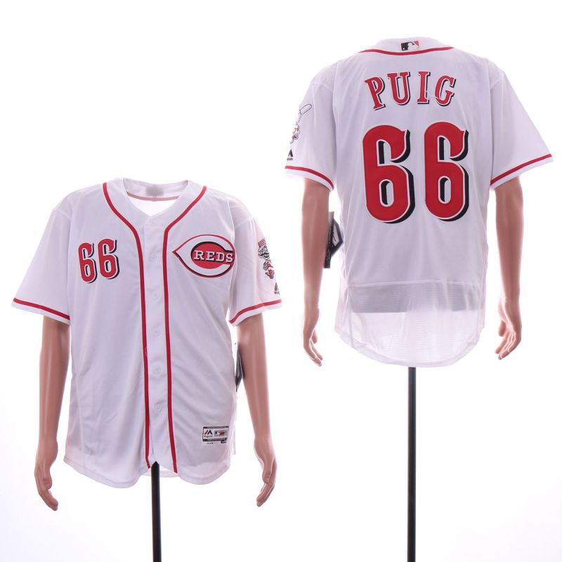 Cheap Yasiel Puig Reds Jersey From China White Flexbase #66