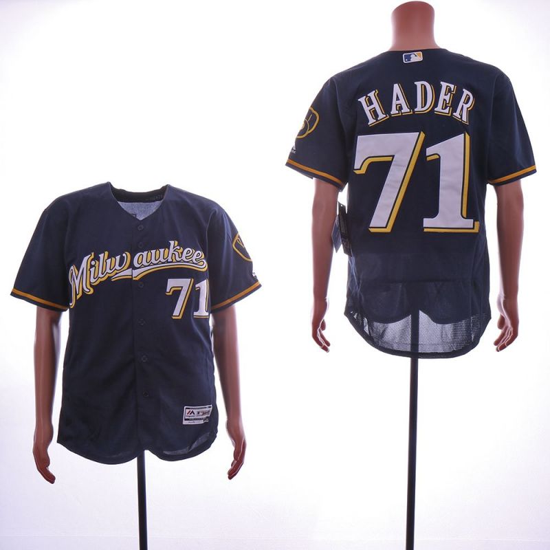 Cheap Josh Hader Brewers Jersey From China Navy M Flexbase #71