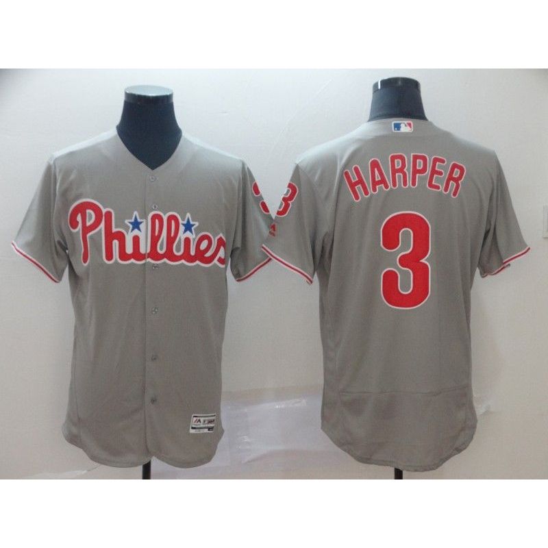 Cheap Bryce Harper Phillies Jersey From China Gray Flexbase #3