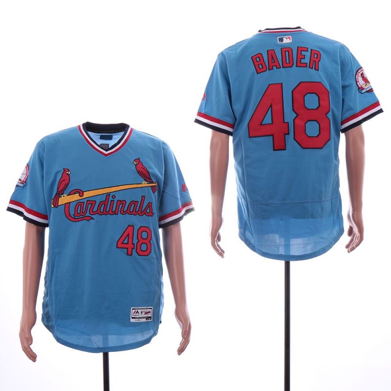 Cheap Harrison Bader Cardinals Jersey From China Blue Throwback Flexbase #48