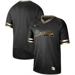 Cheap Braves Jersey From China Blank Black-Golden