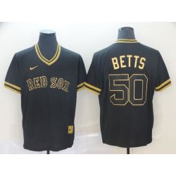 Cheap Mookie Betts Red Sox Jersey From China Black-Golden #50