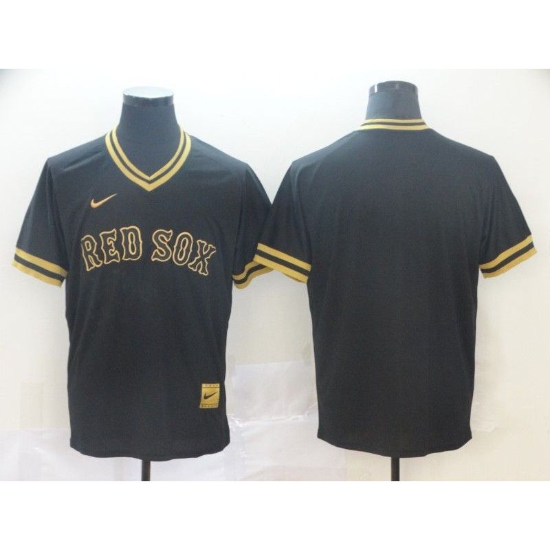 Cheap Red Sox Jersey From China Blank Black-Golden