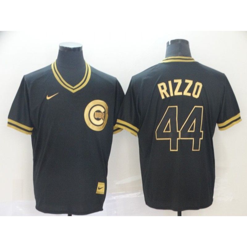 Cheap Anthony Rizzo Cubs Jersey From China Black-Golden #44