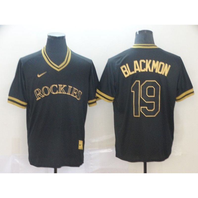 Cheap Charlie Blackmon Rockies Jersey From China Black-Golden #19