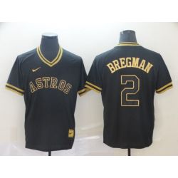 Cheap Alex Bregman Astros Jersey From China Black-Golden #2