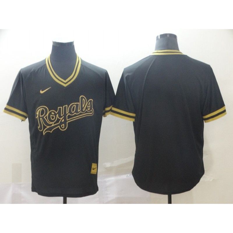 Cheap Royals Jersey From China Blank Black-Golden