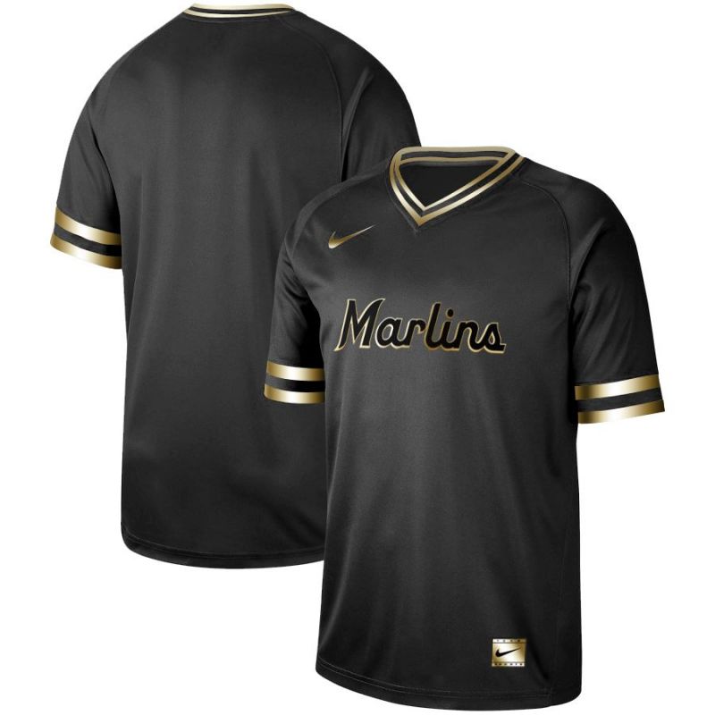 Cheap Marlins Jersey From China Blank Black-Golden