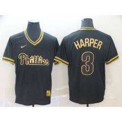 Cheap Bryce Harper Phillies Jersey From China Black-Golden #3