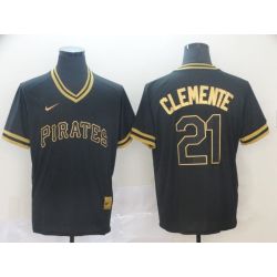 Cheap Roberto Clemente Pirates Jersey From China Black-Golden #21