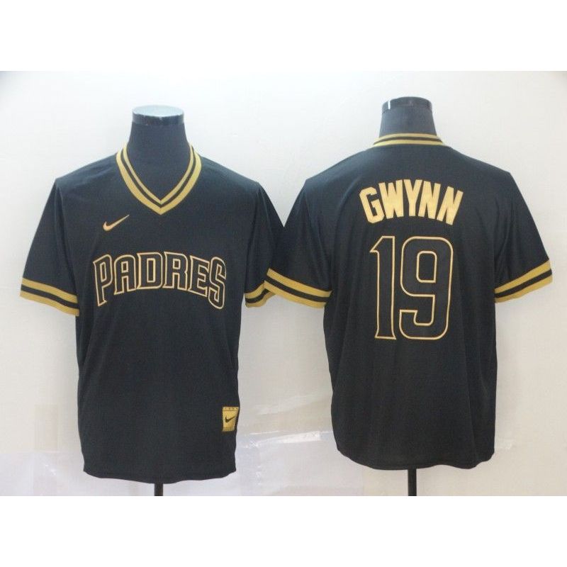 Cheap Tony Gwynn Padres Jersey From China Black-Golden #19