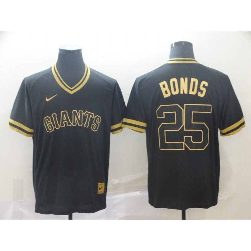 Cheap Barry Bonds Giants Jersey From China Black-Golden #25