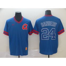 Cheap Deion Sanders Braves Jersey From China Blue Cooperstown Collection Legend Throwback #24