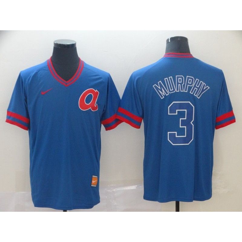 Cheap Dale Murphy Braves Jersey From China Blue Cooperstown Collection Legend Throwback #3