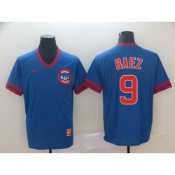 Cheap Javier Baez Cubs Jersey From China Blue Cooperstown Collection Legend Throwback #9