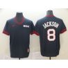 Cheap Joe Jackson White Sox Jersey From China Navy Cooperstown Collection Legend Throwback #8