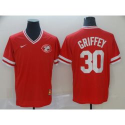 Cheap Ken Griffey Reds Jersey From China Red Cooperstown Collection Legend Throwback #30