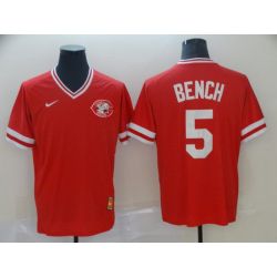 Cheap Johnny Bench Reds Jersey From China Red Cooperstown Collection Legend Throwback #5