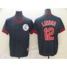 Cheap Francisco Lindor Indians Jersey From China Navy Cooperstown Collection Legend Throwback #12