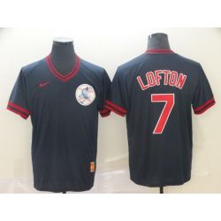 Cheap Kenny Lofton Indians Jersey From China Navy Cooperstown Collection Legend Throwback #7