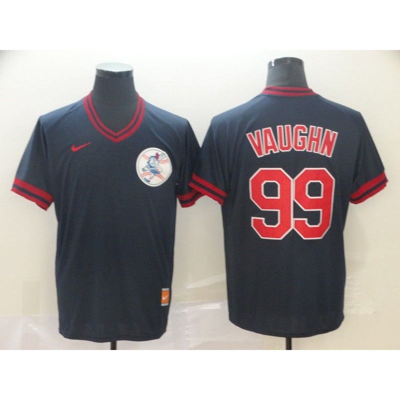 Cheap Ricky Vaughn Indians Jersey From China Navy Cooperstown Collection Legend Throwback #99