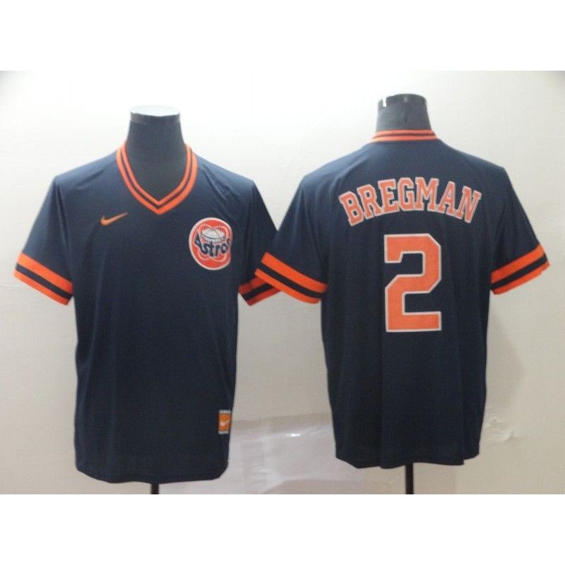 Cheap Alex Bregman Astros Jersey From China Navy Cooperstown Collection Legend Throwback #2