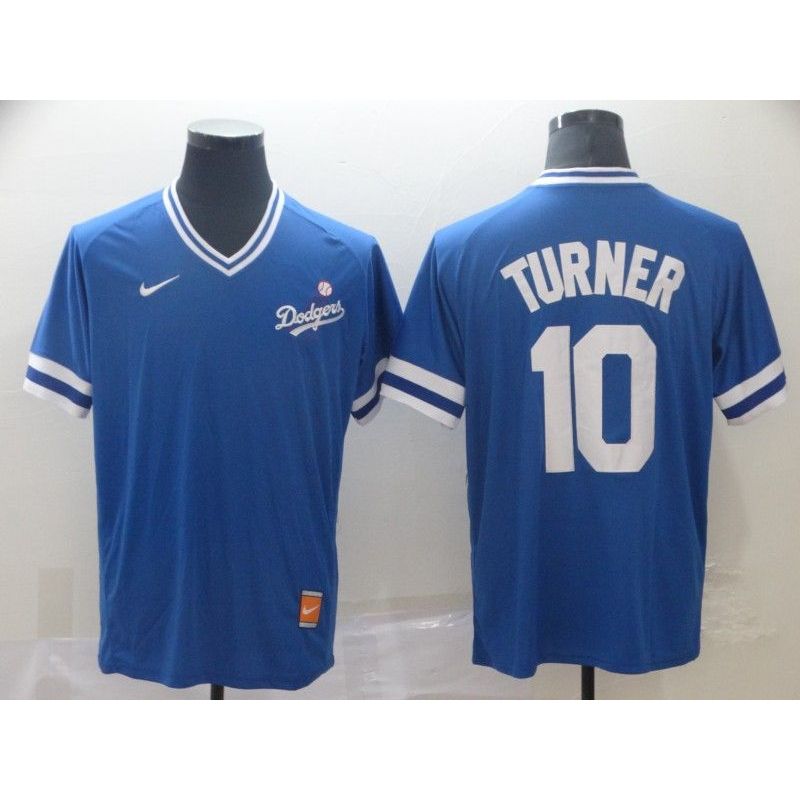 Cheap Justin Turner Dodgers Jersey From China Blue Cooperstown Collection Legend Throwback #10