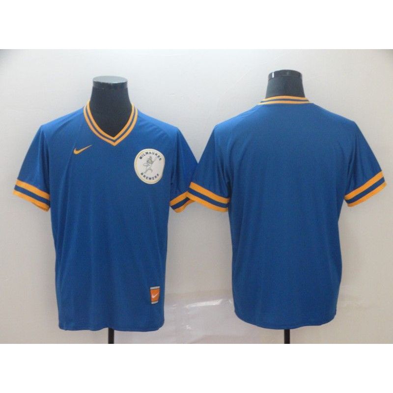 Cheap Brewers Jersey From China Blue Cooperstown Collection Legend Throwback