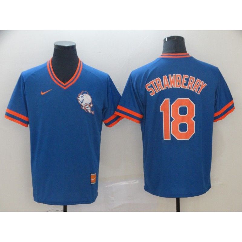 Cheap Darryl Strawberry Mets Jersey From China Blue Cooperstown Collection Legend Throwback #18