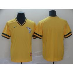 Cheap Athletics Jersey From China Blank Yellow Cooperstown Collection Legend Throwback