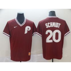 Cheap Mike Schmidt Phillies Jersey From China Burgundy Cooperstown Collection Legend Throwback #20