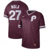 Cheap Aaron Nola Phillies Jersey From China Burgundy Cooperstown Collection Legend Throwback #27