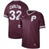 Cheap Steve Carlton Phillies Jersey From China Burgundy Cooperstown Collection Legend Throwback #32