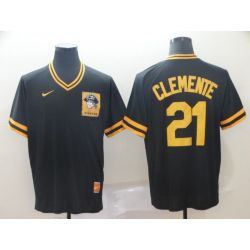 Cheap Roberto Clemente Pirates Jersey From China Black Cooperstown Collection Legend Throwback #21