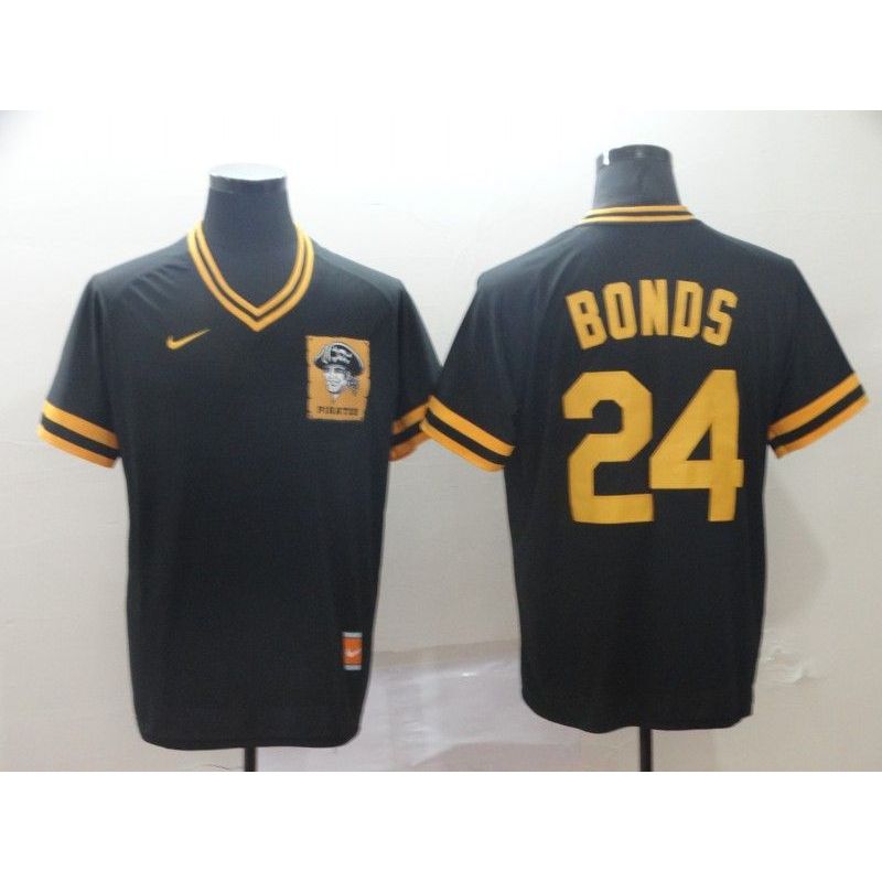 Cheap Barry Bonds Pirates Jersey From China Black Cooperstown Collection Legend Throwback #24