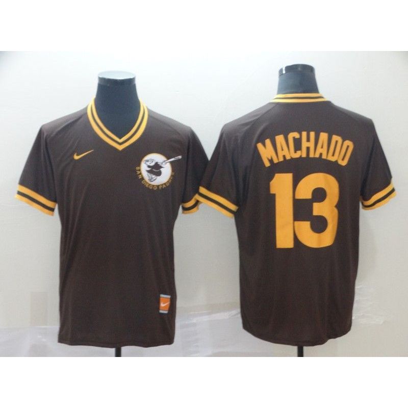 Cheap Manny Machado Padres Jersey From China Brown Cooperstown Collection Legend Throwback #13