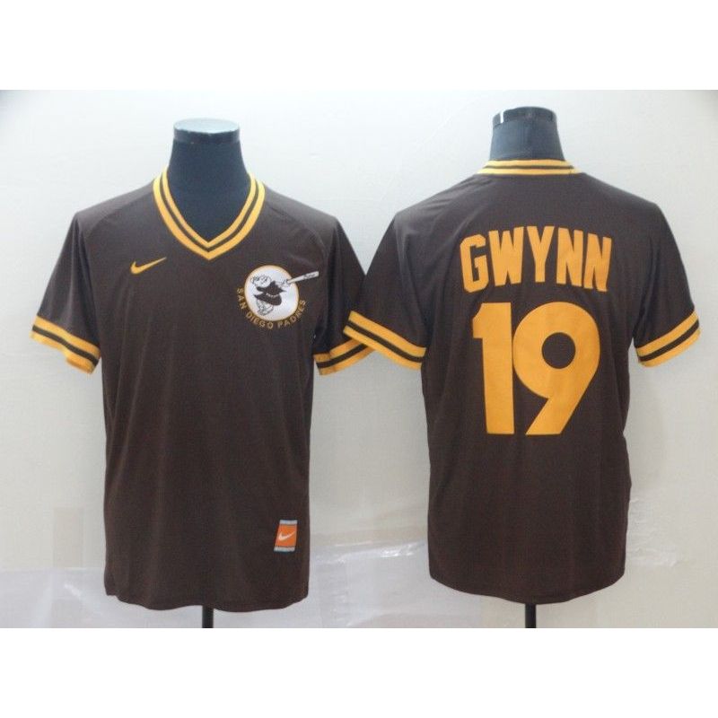 Cheap Tony Gwynn Padres Jersey From China Brown Cooperstown Collection Legend Throwback #19