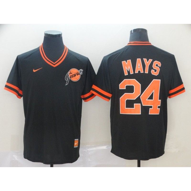 Cheap Willie Mays Giants Jersey From China Black Cooperstown Collection Legend Throwback #24