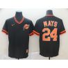 Cheap Willie Mays Giants Jersey From China Black Cooperstown Collection Legend Throwback #24