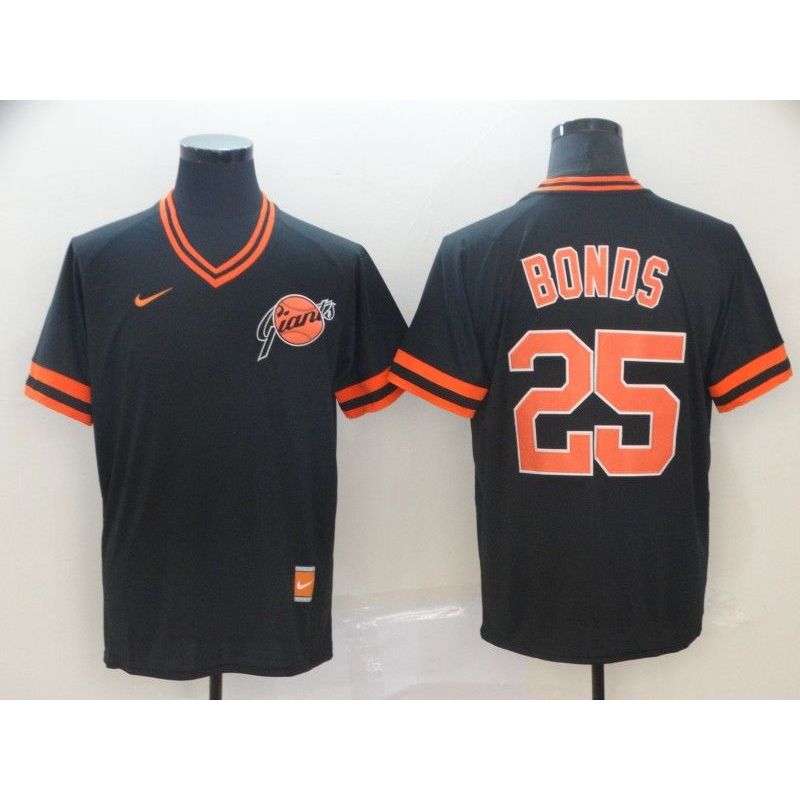 Cheap Barry Bonds Giants Jersey From China Black Cooperstown Collection Legend Throwback #25