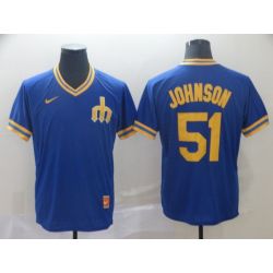 Cheap Randy Johnson Mariners Jersey From China Blue Cooperstown Collection Legend Throwback #51