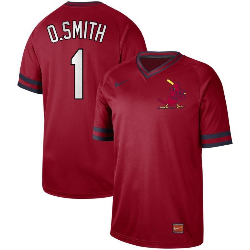 Cheap Ozzie Smith Cardinals Jersey From China Red Cooperstown Collection Legend Throwback #1